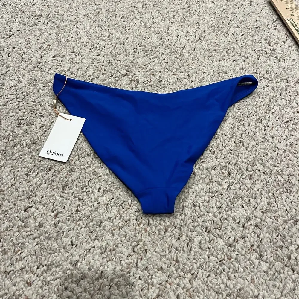 NEW Quince Low Rise Bikini Bottom M Electric Blue Summer Beach Casual